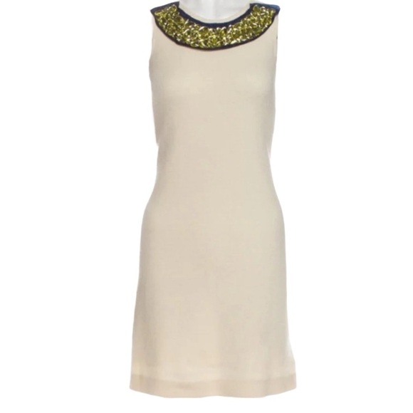 Vera Wang Lavender Label Beaded Bib Sweater Shift Dress Size 2 - Picture 1 of 5